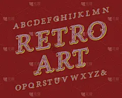 复古的艺术字体。老式字体。孤立的英文字母。