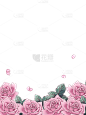 通用手绘插画花朵玫瑰花边框元素