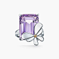 Return to Tiffany™ 系列:Love Bugs 纯银和 18K 玫瑰金紫水晶蝴蝶戒指