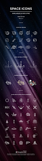 The Space Icon Set (50 Icons, SVG & PNG): 
