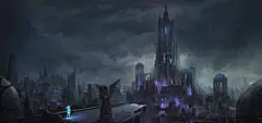 Zera and the city of endless night, Leon Tukker : A concept painting I made for an upcoming game. Took about 7 hours from start to finish.