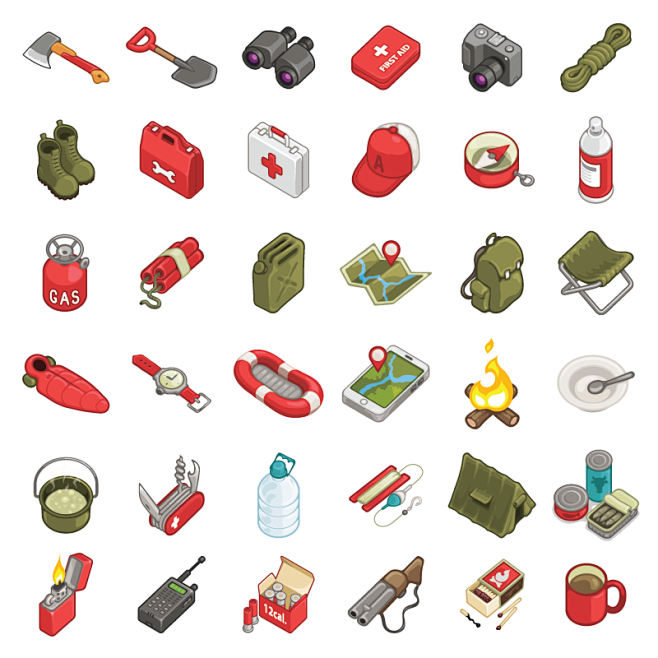 Camping icon set : C...