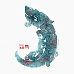 iPad水彩 | 文物·战国龙凤纹觿 - 小红书
