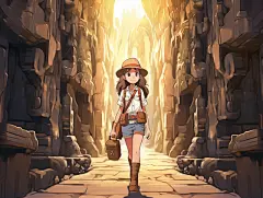 Ai产生的, 女士, 探险家, 冒险家, 皮肤, 模型, 微笑, 青少年, 黑发