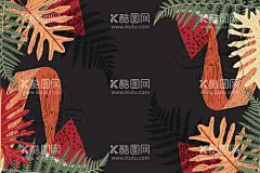 棕榈树叶背景  - 源文件下载【酷图网】海边,椰树,沙滩,海边背景,日落,棕榈树,热带,花卉,棕榈树叶,热带花卉,夏日花卉,海洋元素,芭蕉叶,棕榈树叶背景