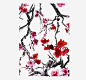 水墨树枝花朵高清素材 树干 水墨树枝 红色 花朵 免抠png 设计图片 免费下载