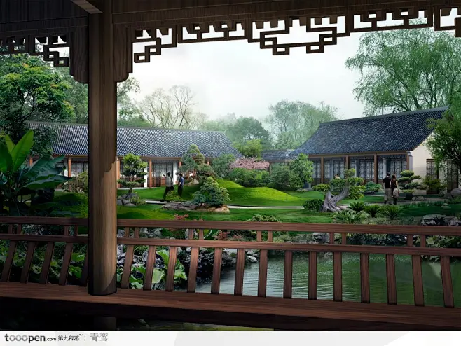 古典园林建筑设计效果图-花瓣网