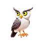 万圣节主题橡皮泥风格3D图标 PNG免抠图 owl_03