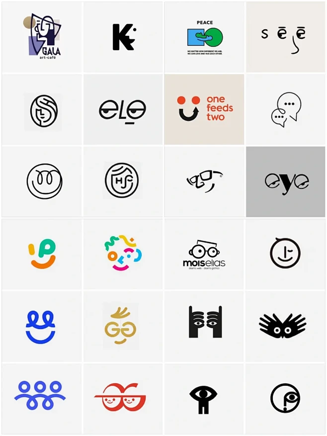 趣味人物表情符号logo咖啡店logo潮...