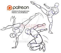 #SAI资源库#国外网站kibbitzer上面新一波动漫人物练习，人体躯干动态到kiss互动等。自己收藏，转需~