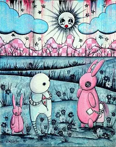 来自Broken Toyland的黑暗系插画，看上去有点恐怖，但还挺具有公益气息的。