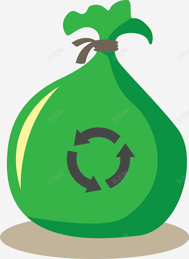 绿色闪耀回收垃圾袋高清素材 png 页面...