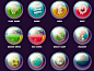 Bubble Gym Game Icons illustrator mobile app design icon game gym bubble