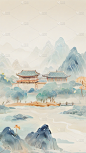 背景系列中国风山水背景