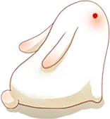 手绘 坐着萌兔背面