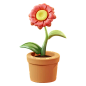 Flower Pot  3D Illustration