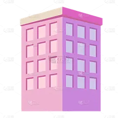 卡通感金融楼房元素