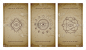 Vector set of three vintage backgrounds with geome