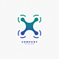Drone x letter logo design template Premium Vector