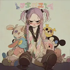 鬼马女孩，娃娃，布偶，双马尾，小丑风