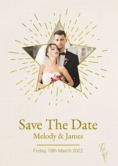 Literary Fresh Style Star Frame Wedding Greeting card