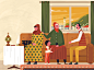 XXI - La Marieuse d'Antioche : Three illustration for a story in XXI about syrian refugees, turkish single men and Gül, the matchmaker.
