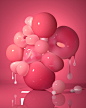 粉色小球 C4D渲染