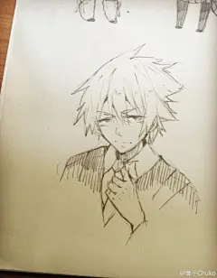 #今日摸鱼#昨天有孩子说想看我画男孩子 那我画画看童年男神死鱼眼soulˊ_&gt;ˋ我果然还是画女孩子去吧……【灰溜溜