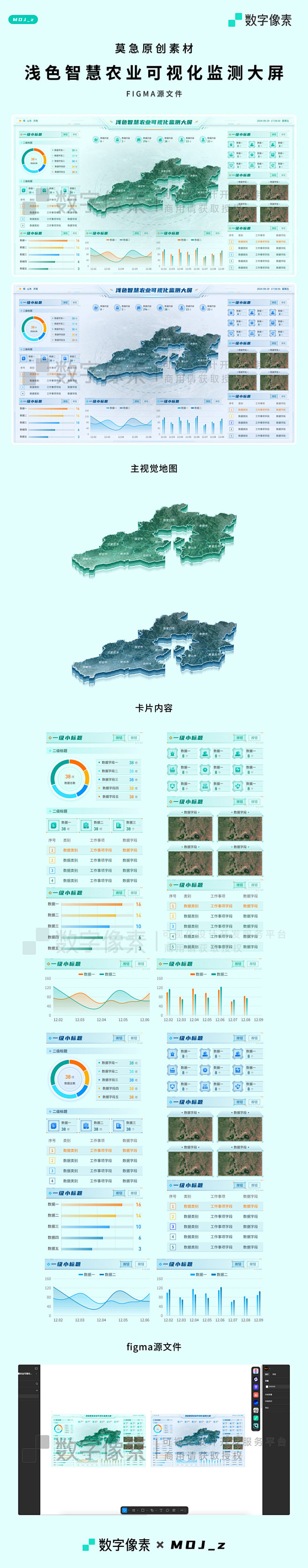 浅色智慧农业可视化监测大屏
