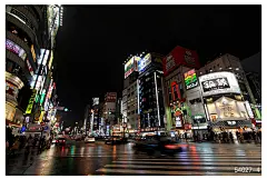 3D日本京东街头街景夜景大型壁画日式寿司店料理店餐厅墙纸壁纸-淘宝网