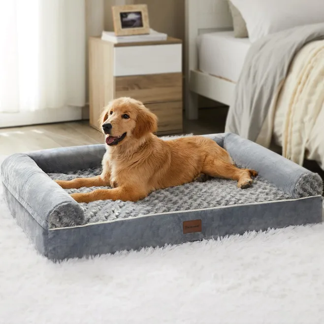 BFPETHOME 大型犬狗床,适用于中型大型犬的矫形狗床,大型防水沙发狗宠物床,带可拆卸可洗罩-花瓣网