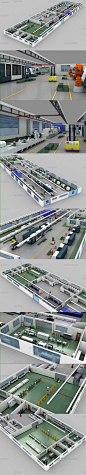 工业4.0流水线生产车间3Dmax模型