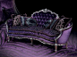 Victorian Purple Velvet Sofa