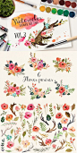 Watercolor flower DIY pack Vol.3 by Graphic Box on Creative Market