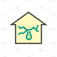矢量,破碎的,计算机图标,墙,漏泄,水,住宅内部,问题,设计元素,插画