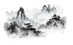 山水画其他AI  - 源文件下载【酷图网】古风山水画,山峰,水墨山水,国风插画,山水插画,风景插画,设计,广告设计,其他,AI