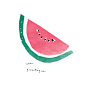 Watermelon Illustrated Art Print une pastéque by TheLovelyDrawer