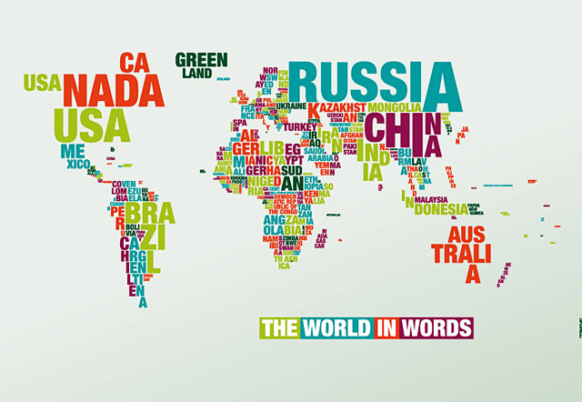 极具创意的字母世界地图