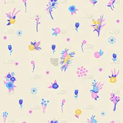 无缝的图案与可爱的草甸花朵。