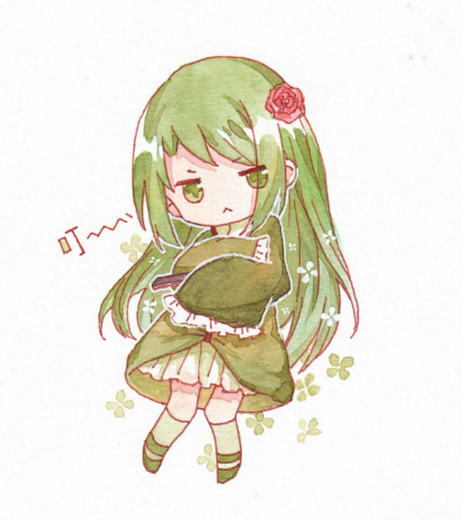 (套图)P站 插画 水彩 Q版 女孩 i...