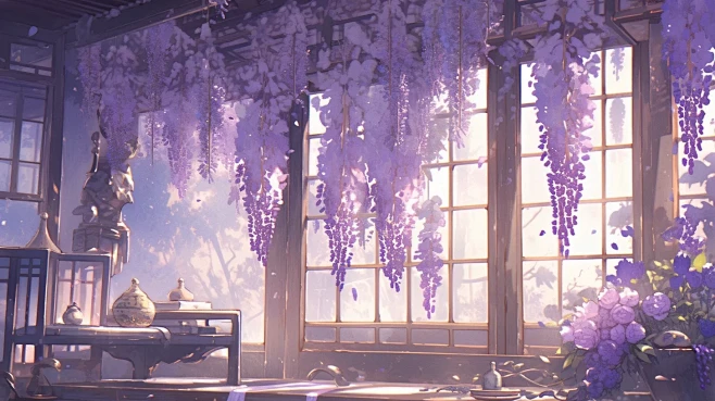 素材窗边｜紫藤萝