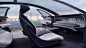 奥迪 Grandsphere 概念驾驶舱在自动驾驶模式下的侧视图。