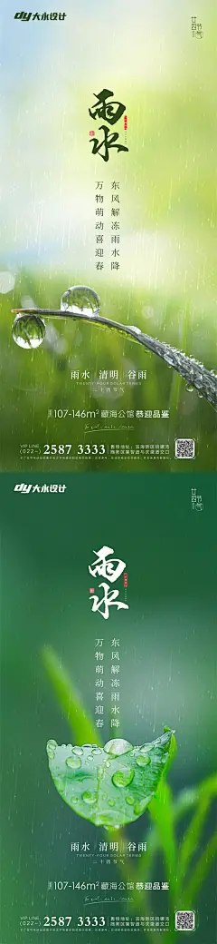 雨水节气系列海报