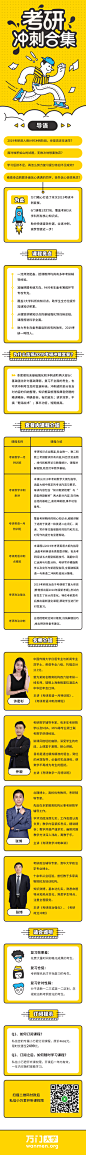万门大学考研冲刺合集 课程长图 运营h5 详情页黄黑 插画 @秋秋373