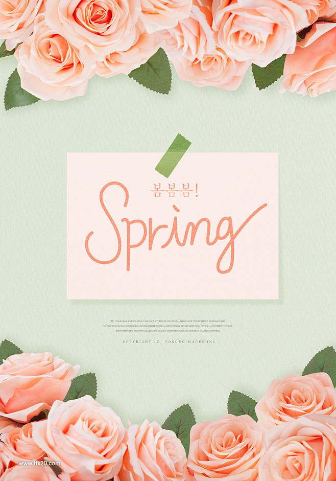 春暖花开植物鲜花卡片风景促销海报