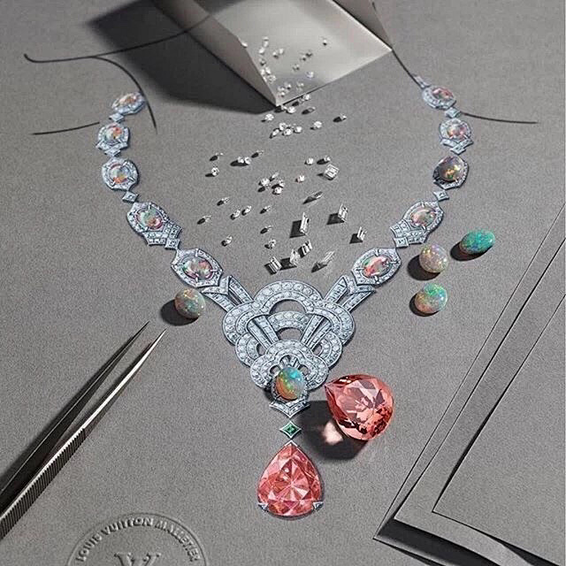 在珠宝设计师的笔下，高级珠宝效果图勾勒出...