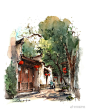 近期钢笔淡彩作品#钢笔淡彩# ​​​​
