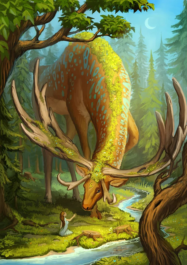Deer god by Sedeptra on deviantART-花瓣网