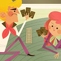 #国外##欧美风卡通可爱手绘##人物动物小怪兽插画##临摹参考图##欧美插画参考图##欧美插画参考图#