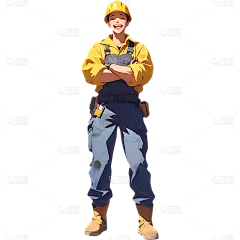 工人职业人物元素AI套系人物贴纸